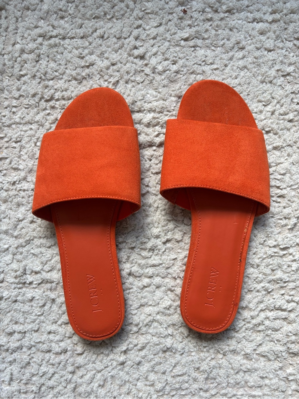J. Crew Orange Suede Slide Mules